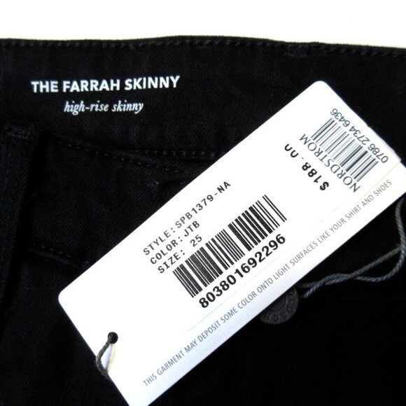 NWT Adriano Goldschmied AG Farrah Skinny in Jet Black Stretch Jeans 25 - Picture 3 of 6
